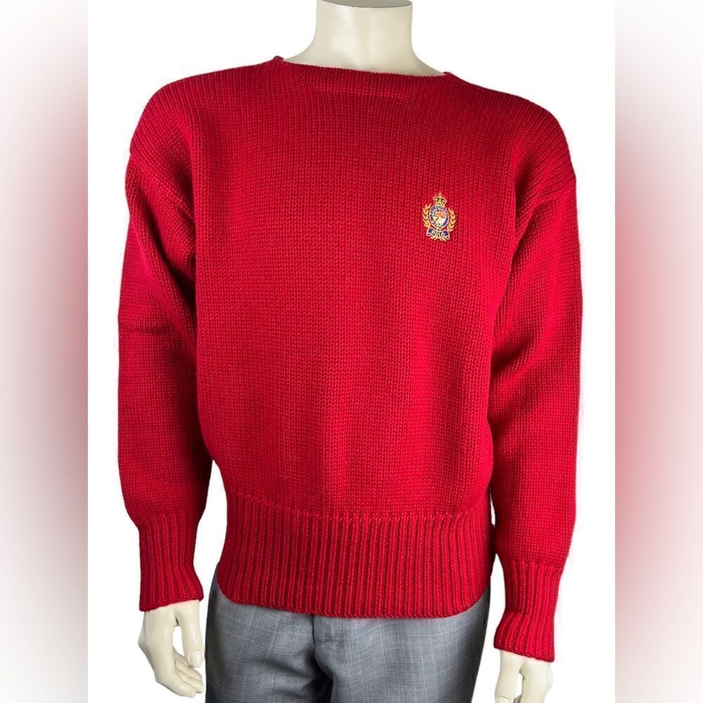 Vintage Polo by Ralph Lauren Red Wool Sweater Perfect Condition Size Large